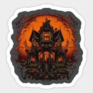 Halloween Spooky Haunted Mansion Sticker